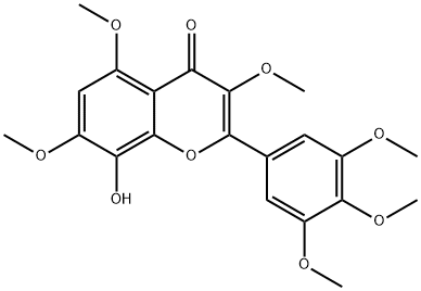 8-Hydroxy-3,5,7,3',4',5'-hexamethoxyflavone Struktur