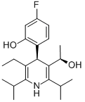 3-Pyridinemethanol, 5-ethyl-4-(4-fluoro-2-hydroxyphenyl)-a-methyl-2,6-bis(1-methylethyl)-, (aR,4R)-rel- (9CI) Struktur