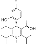 3-Pyridinemethanol, 5-ethyl-4-(4-fluoro-2-hydroxyphenyl)-a-methyl-2,6-bis(1-methylethyl)-, (aR,4S)-rel- (9CI) Struktur