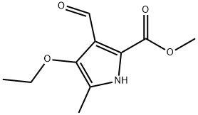 1H-Pyrrole-2-carboxylicacid,4-ethoxy-3-formyl-5-methyl-,methylester(9CI) Struktur