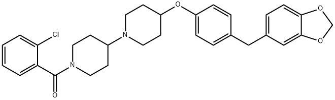 1,4-Bipiperidine, 4-4-(1,3-benzodioxol-5-ylmethyl)phenoxy-1-(2-chlorobenzoyl)- Struktur