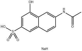 sodium 6-(acetylamino)-4-hydroxynaphthalene-2-sulphonate Struktur