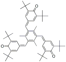 1,3,5-Tris(3,5-di-tert-butyl-4-oxo-2,5-cyclohexadien-1-ylidenemethyl)-2,4,6-trimethylbenzene Struktur