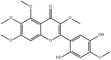 2-(2,5-Dihydroxy-4-methoxyphenyl)-3,5,6,7-tetramethoxy-4H-1-benzopyran-4-one Struktur