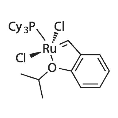 DICHLORO(O-ISOPROPOXYPHENYLMETHYLENE)(TRICYCLOHEXYLPHOSPHINE)RUTHENIUM(II) Struktur