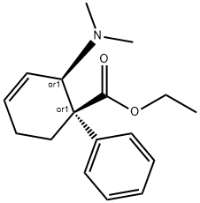 ethyl cis-2-(dimethylamino)-1-phenylcyclohex-3-ene-1-carboxylate  Struktur