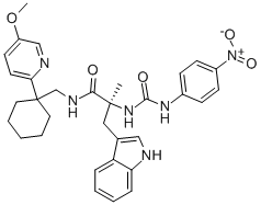 (S)-N-[[1-(5-METHOXY-2-PYRIDINYL)CYCLOHEXYL]METHYL]-A-METHYL-A-[[-(4-NITROPHENYL)AMINO]CARBONYL]AMINO-1H-INDOLE-3-PROPANAMIDE Struktur