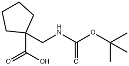 Boc-1-aminomethyl-cyclopentane carboxylic acid Struktur