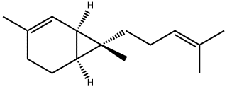 (1R,6S,7R)-3,7-Dimethyl-7-(4-methyl-3-pentenyl)bicyclo[4.1.0]hepta-2-ene Struktur