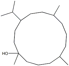 (-)-4-Isopropyl-1,7,11-trimethylcyclotetradecanol Struktur