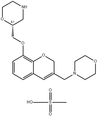 (2R)-2-[[[3-(4-MORPHOLINYLMETHYL)-2H-1-BENZOPYRAN-8-YL]OXY]METHYL]MORPHOLINE DIMETHANESULFONATE Struktur