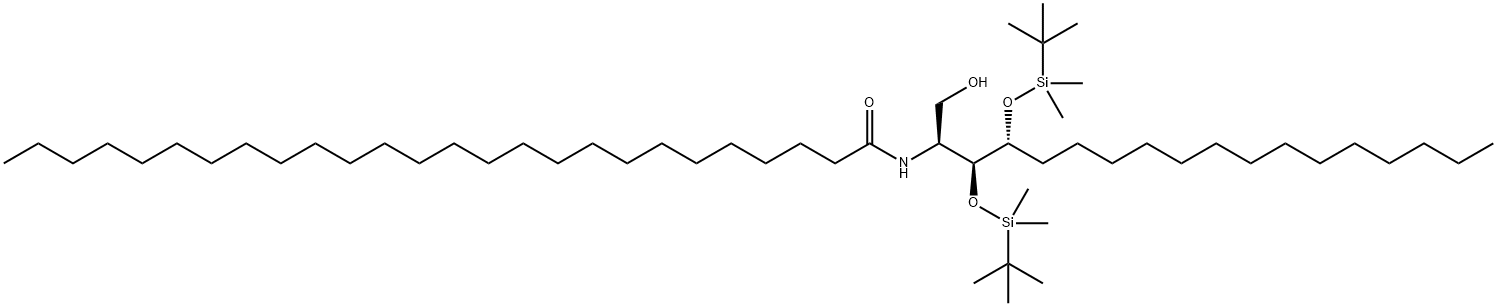 (2S,3S,4R)-3,4-Bis[(tert-butyldimethylsilyl)oxy]-2-hexacosanoylamino-4-octadecanol Struktur