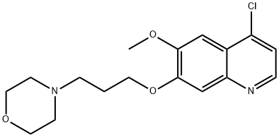 4-chloro-6-(Methyloxy)-7-{[3-(4-Morpholinyl)propyl]oxy}quinoline Struktur