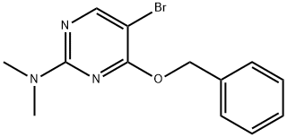 4-BENZYLOXY-5-BROMO-2-(N,N-DIMETHYLAMINO)PYRIMIDINE Struktur