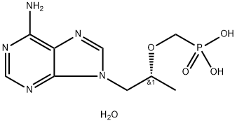 9-[(R)-2-(磷酰甲氧基)丙基]腺嘌呤(一水物) 結(jié)構(gòu)式