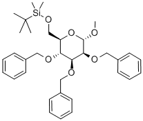 Methyl-6-O-(tert.-butyldimethylsilyl)-2,3,4-tri-O-benzyl-α-D-mannopyranoside Struktur