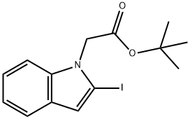 1H-Indole-1-acetic acid, 2-iodo-, 1,1-diMethylethyl ester Struktur