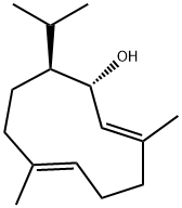 (1S,2E,6E,10S)-3,7-Dimethyl-10-isopropyl-2,6-cyclodecadien-1-ol Struktur