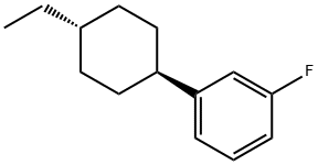 1-(trans-4-Ethylcyclohexyl-3)-fluorbenzol Struktur