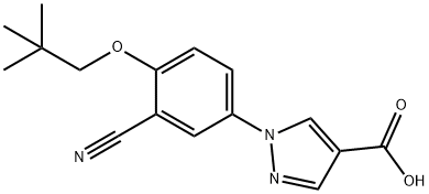 1-[3-CYANO-4-(2,2-DIMETHYL-PROPOXY)-PHENYL]-1H-PYRAZOLE-4-CARBOXYLIC ACID Struktur