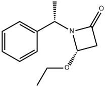 2-Azetidinone,4-ethoxy-1-[(1S)-1-phenylethyl]-,(4S)-(9CI) Struktur