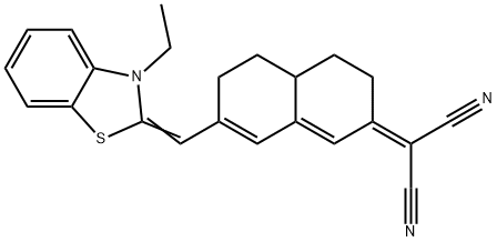 D2(3H),A-NAPHTHALENEMALONONITRILE, 7-[(3-ETHYL-2-BENZOTHIAZOLINYLIDENE)METHYL]-4,4A,5,6-TETRAHYDRO- Struktur