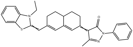 2-PYRAZOLIN-5-ONE, 4-[7-[(3-ETHYL-2-BENZOTHIAZOLINYLIDENE)METHYL]-4,4A,5,6-TETRAHYDRO-2(3H)-NAPHTHYLIDENE]-3-METHYL-1-PHENYL- Struktur