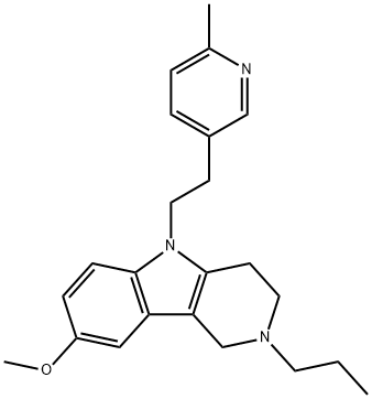 2,3,4,5-Tetrahydro-8-methoxy-5-[2-(6-methyl-3-pyridyl)ethyl]-2-propyl-1H-pyrido[4,3-b]indole Struktur