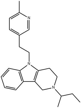 2,3,4,5-Tetrahydro-2-sec-butyl-5-[2-(6-methyl-3-pyridyl)ethyl]-1H-pyrido[4,3-b]indole Struktur