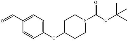 4-(4-FORMYL-PHENOXY)-PIPERIDINE-1-CARBOXYLIC ACID TERT-BUTYL ESTER Struktur