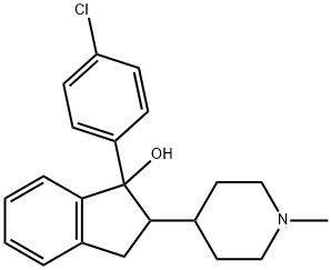 1-(4-chlorophenyl)-2-(1-methyl-4-piperidyl)-2,3-dihydroinden-1-ol Struktur