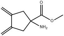 Cyclopentanecarboxylic acid, 1-amino-3,4-bis(methylene)-, methyl ester (9CI) Struktur