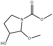 1-Pyrrolidinecarboxylic  acid,  3-hydroxy-2-methoxy-,  methyl  ester Struktur