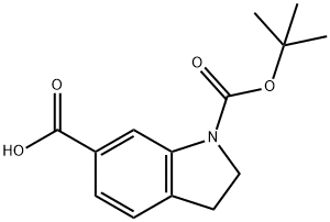 1H-INDOLE-1,6-DICARBOXYLIC ACID,2,3-DIHYDRO-,1-(1,1-DIMETHYLETHYL)ESTER Struktur