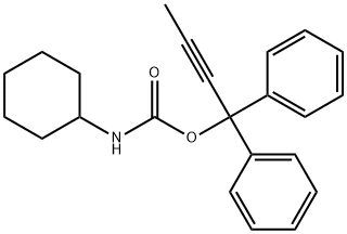 N-Cyclohexylcarbamic acid 1,1-diphenyl-2-butynyl ester Struktur