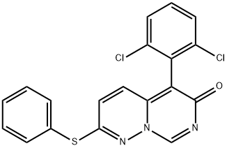 5-(2,6-DICHLOROPHENYL)-2-PHENYLSULFANYLPYRIDAZINO[6,1-F]PYRIMIDIN-6-ONE Struktur