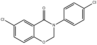 6-Chloro-3-(4-chlorophenyl)-2H-1,3-benzoxazin-4(3H)-one Struktur