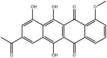 8-Acetyl-5,12-dihydro-6,10,11-trihydroxy-1-methoxynaphthacene-5,12-dione Struktur