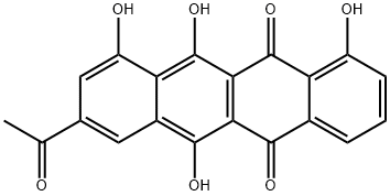 8-Acetyl-5,12-dihydro-1,6,10,11-tetrahydroxynaphthacene-5,12-dione Struktur