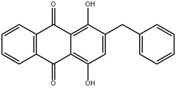 1,4-Dihydroxy-2-phenylmethyl-9,10-anthraquinone Struktur