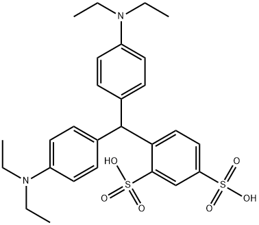 4-[bis[4-(diethylamino)phenyl]methyl]benzene-1,3-disulphonic acid Struktur