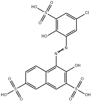 1-[(5-Chloro-2-hydroxy-3-sulfophenyl)azo]-2-hydroxy-3,6-naphthalenedisulfonic acid Struktur