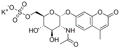 4-Methylumbelliferyl 6-Sulfo-2-acetamido-2-deoxy-a-D-glucopyranoside, Potassium Salt Struktur