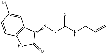 N-allyl-2-(5-bromo-2-oxo-1,2-dihydro-3H-indol-3-yliden)-1-hydrazinecarbothioamide Struktur