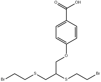 p-(2,3-Di(2-bromoethylthio)-n-propyloxy)benzoic acid Struktur