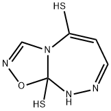 1,2,4-Oxadiazolo[5,4-c][1,2,4]triazepine-5,9a(9H)-dithiol Struktur