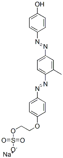 sodium 2-[p-[[4-[(p-hydroxyphenyl)azo]-o-tolyl]azo]phenoxy]ethyl sulphate Struktur