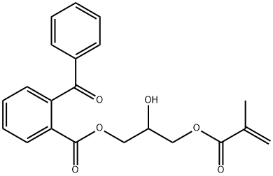 Benzoic acid, 2-benzoyl-, 2-hydroxy-3-(2-methyl-1-oxo-2-propenyl)oxypropyl ester Struktur