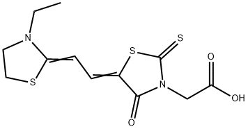 5-[(3-ETHYL-2-THIAZOLIDINYLIDENE)ETHYLIDENE]-4-OXO-2-THIOXO-3- THIAZOLIDINEACETIC ACID Struktur