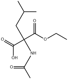 Propanedioic  acid,  (acetylamino)(2-methylpropyl)-,  monoethyl  ester  (9CI) Struktur